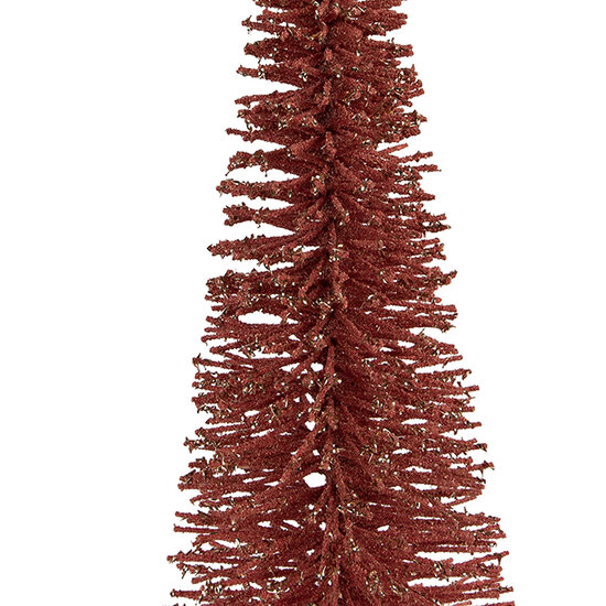 Clayre & Eef | Decoratie Kerstboom Roze Goudkleurig ø 20x50 cm | 66320P