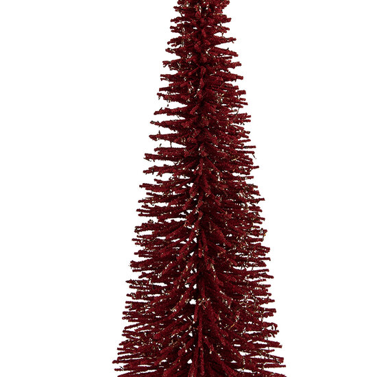 Clayre & Eef | Decoratie Kerstboom Rood Goudkleurig ø 20x50 cm | 66320R