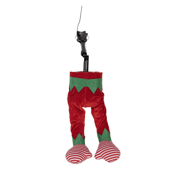 Clayre & Eef | Decoratie Kerst Elfenbenen Rood Groen 21x13x59 cm / 3xAA | 66349