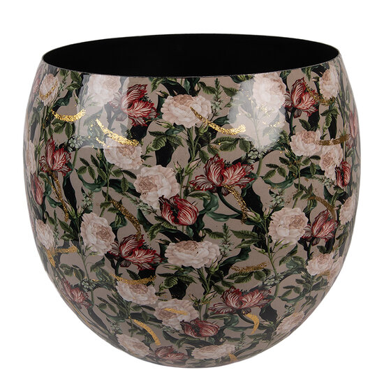 Clayre & Eef | Decoratie Vaas Grijs Roze ø 28x25 cm | 66386