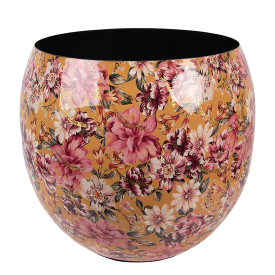 Clayre &amp; Eef | Decoratie Vaas Geel Roze &oslash; 28x25 cm | 66387