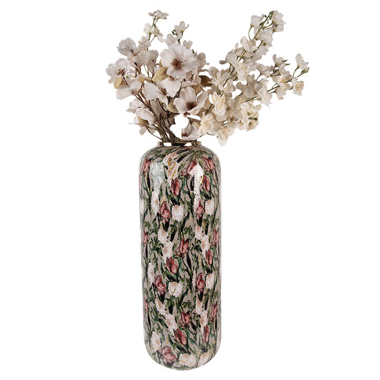 Clayre & Eef | Decoratie Vaas Groen Roze ø 25x70 cm | 66391