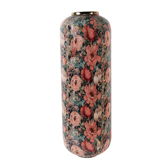 Clayre & Eef | Decoratie Vaas Groen Roze ø 25x70 cm | 66392