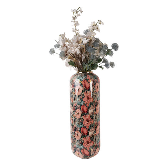 Clayre & Eef | Decoratie Vaas Groen Roze ø 25x70 cm | 66392