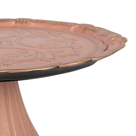 Clayre & Eef | Taartplateau op voet Roze Goudkleurig ø 32x15 cm | 66399