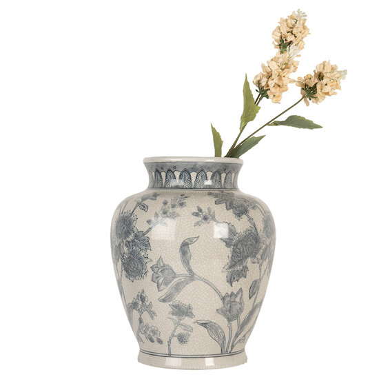 Clayre & Eef | Vaas Wit Blauw ø 23x29 cm | 6CE2076