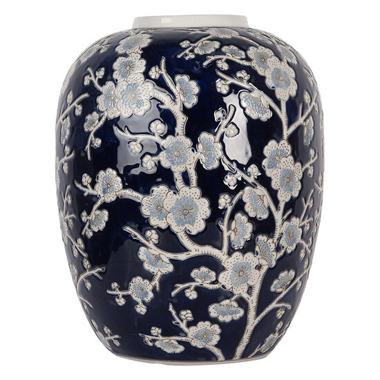 Clayre & Eef | Vaas Blauw Wit ø 24x30 cm | 6CE2083