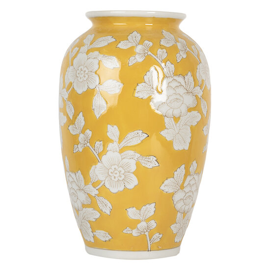 Clayre & Eef | Vaas Geel Wit ø 17x27 cm | 6CE2088