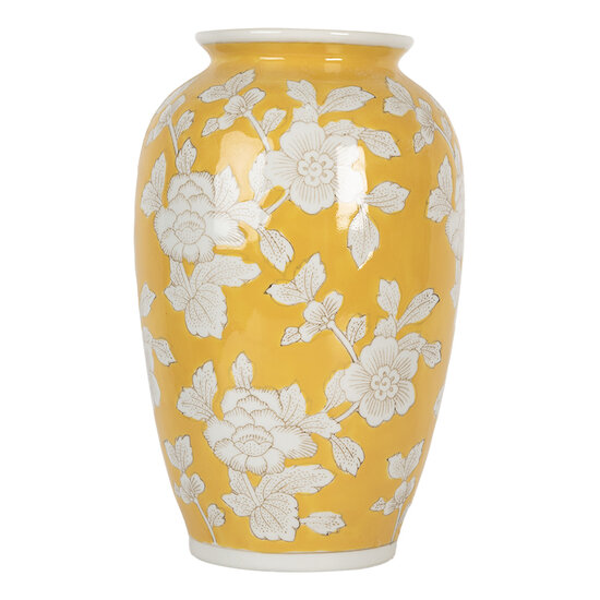 Clayre & Eef | Vaas Geel Wit ø 17x27 cm | 6CE2088