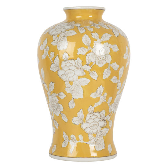 Clayre & Eef | Vaas Geel Wit ø 19x32 cm | 6CE2089