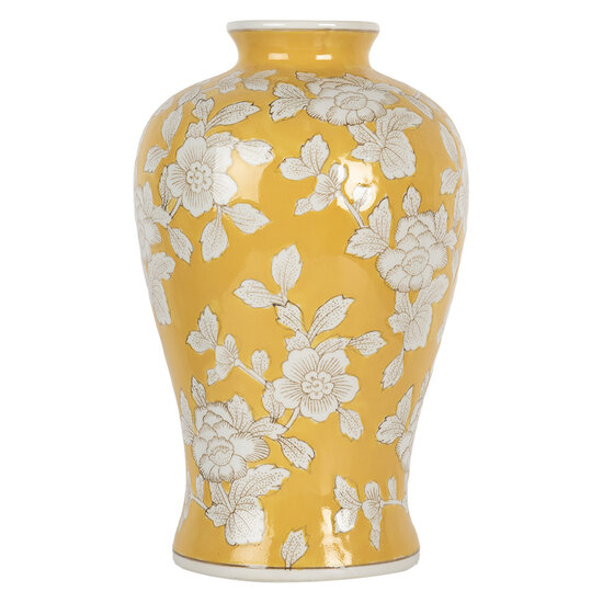 Clayre & Eef | Vaas Geel Wit ø 19x32 cm | 6CE2089