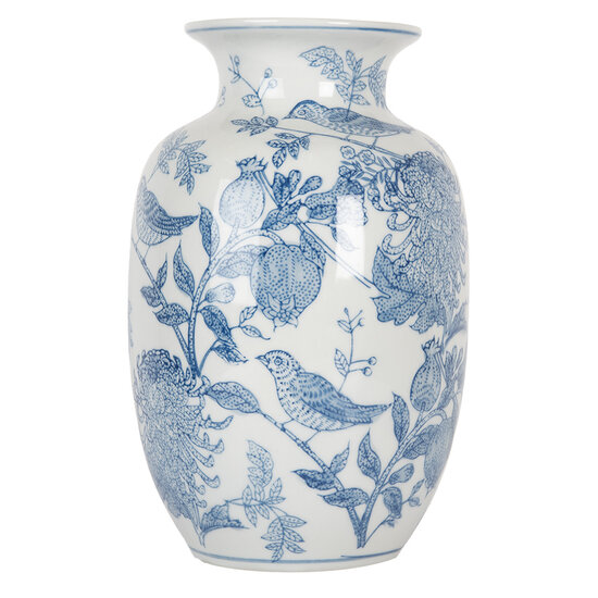 Clayre & Eef | Vaas Wit Blauw ø 14x23 cm | 6CE2100