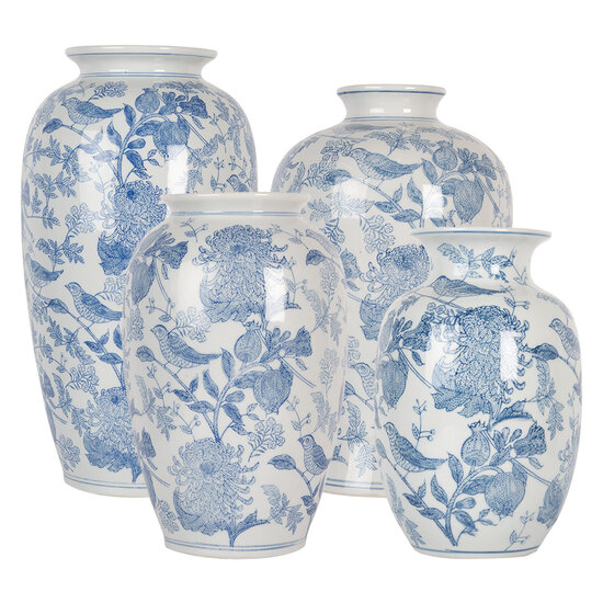 Clayre & Eef | Vaas Wit Blauw ø 17x27 cm | 6CE2102