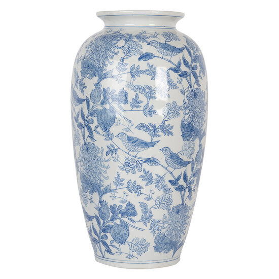 Clayre & Eef | Vaas Wit Blauw ø 17x27 cm | 6CE2103