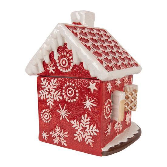 Clayre &amp; Eef | Voorraadpot met deksel Rood Wit &oslash; 22x28 cm | 6CE2228