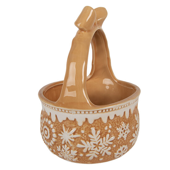 Clayre & Eef | Opbergmandje Bruin Beige ø 15x21 cm | 6CE2231
