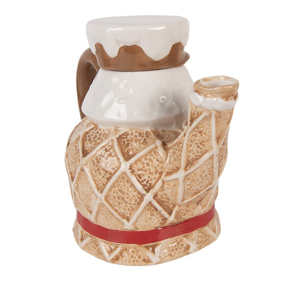 Clayre & Eef | Theepot Bruin Wit 22x12x18 cm / 900 ml | 6CETE0185