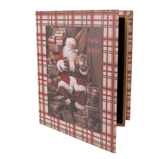 Clayre & Eef | Doos in boekvorm (3) Bruin Rood 27x22x7 / 22x17x6 / 18x13x4 cm | 6H2465
