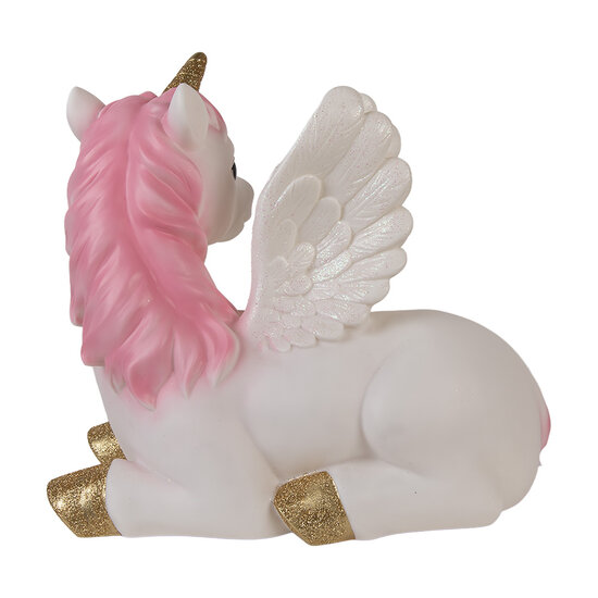 Clayre & Eef | Nachtlampje Eenhoorn LED Wit Roze 41x25x40 cm | 6LMP804