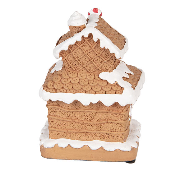 Clayre & Eef | Decoratie Huis met LED Bruin Wit 11x10x17 cm / 2xAA | 6PR5867