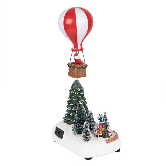 Clayre & Eef | Kerstdecoratie Kerstbomen met LED Groen Wit 17x13x32 cm / 3xAA | 6PR5870
