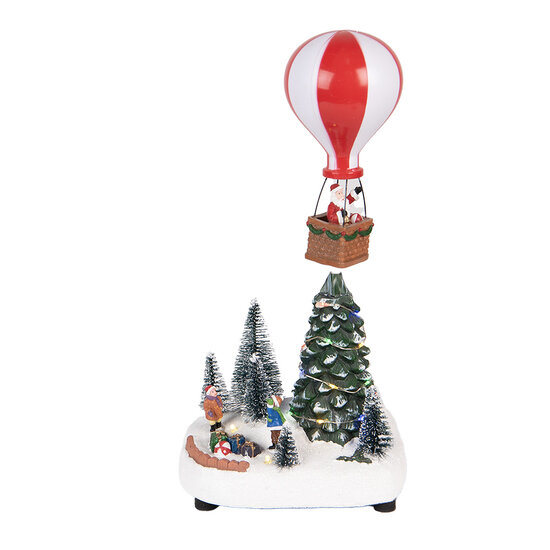Clayre & Eef | Kerstdecoratie Kerstbomen met LED Groen Wit 17x13x32 cm / 3xAA | 6PR5870