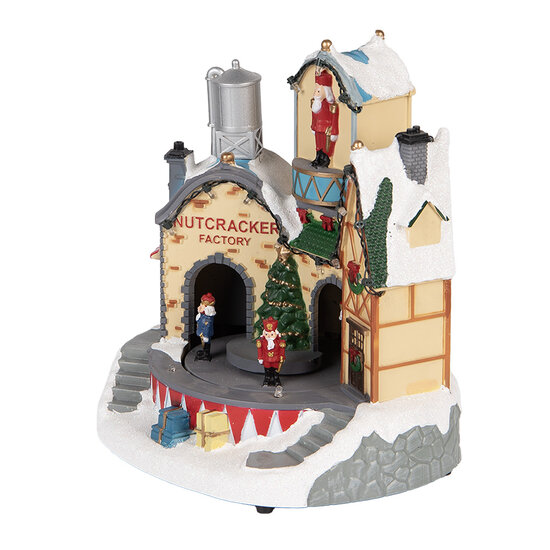 Clayre & Eef | Decoratie Huis met LED Wit Bruin 20x17x23 cm / 3xAA | 6PR5871