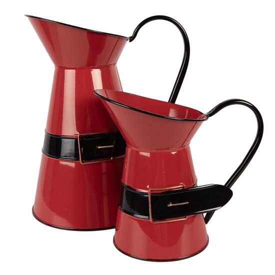 Clayre & Eef | Decoratieve kan Rood Zwart 22x17x27 cm | 6Y5900L