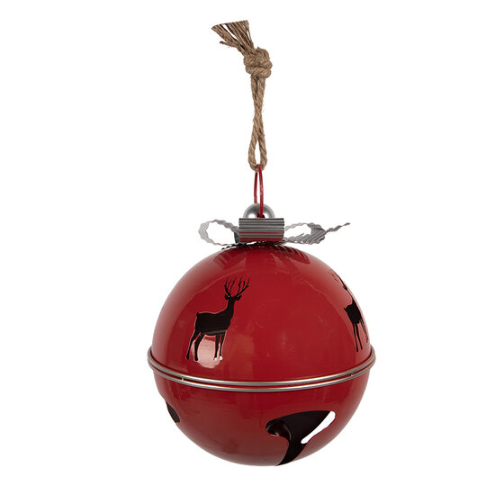 Clayre & Eef | Bel Decoratief Rood Zilverkleurig ø 24x28 cm | 6Y5902