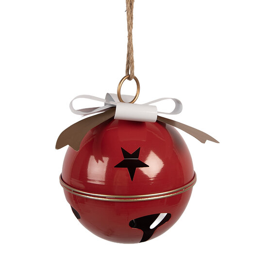 Clayre & Eef | Bel Decoratief Rood Wit ø 25x30 cm | 6Y5905