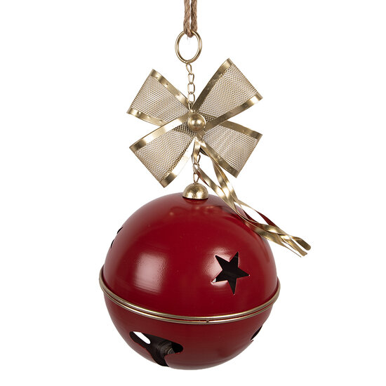 Clayre &amp; Eef | Bel Decoratief Rood Goudkleurig &oslash; 24x49 cm | 6Y5906