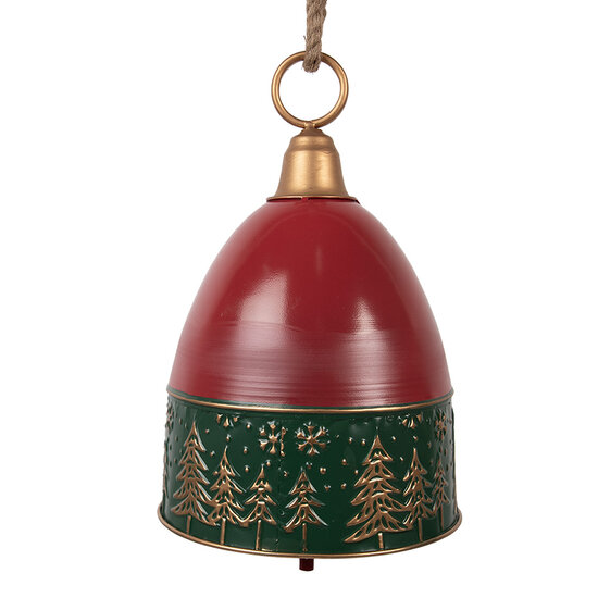 Clayre &amp; Eef | Bel Decoratief Rood Groen &oslash; 26x38 cm | 6Y5908