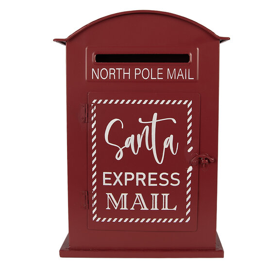 Clayre &amp; Eef | Brievenbus Rood Wit 23x8x34 cm | 6Y5915