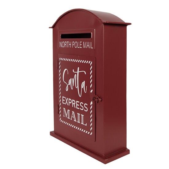 Clayre &amp; Eef | Brievenbus Rood Wit 23x8x34 cm | 6Y5915