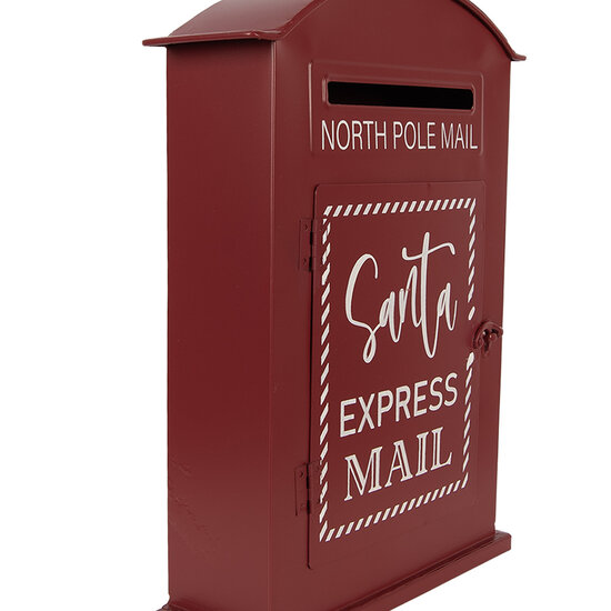 Clayre &amp; Eef | Brievenbus Rood Wit 23x8x34 cm | 6Y5915