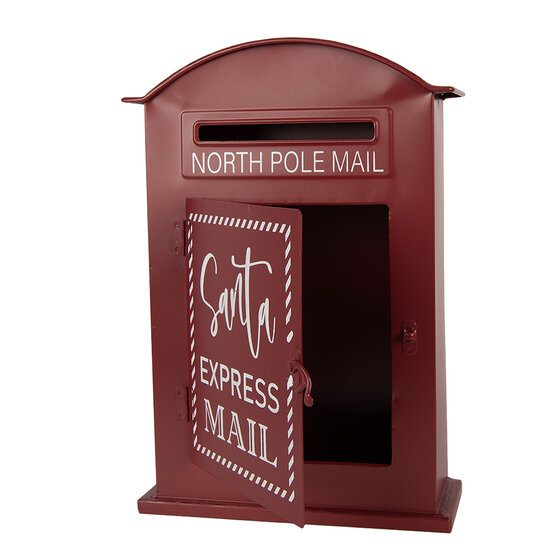 Clayre &amp; Eef | Brievenbus Rood Wit 23x8x34 cm | 6Y5915