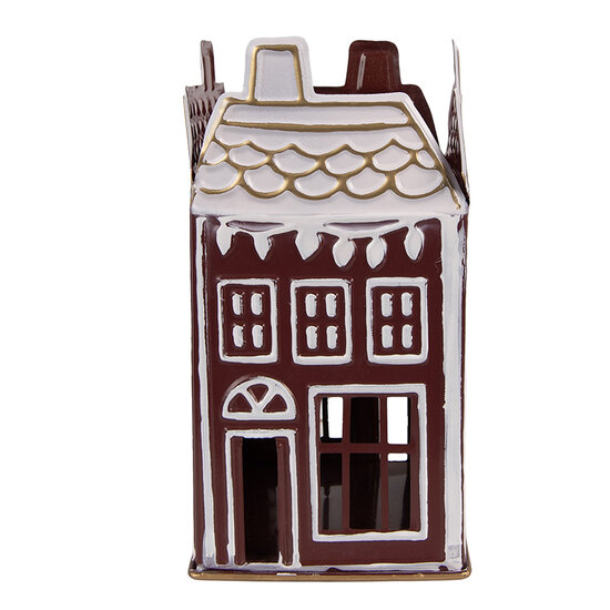 Clayre & Eef | Theelichthouder Rood Wit 12x12x22 cm | 6Y5922