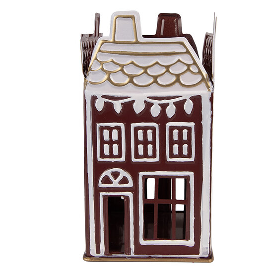 Clayre & Eef | Theelichthouder Rood Wit 12x12x22 cm | 6Y5922
