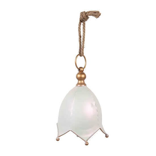 Clayre & Eef | Bel Decoratief Wit Goudkleurig ø 16x22 cm | 6Y5924M