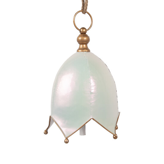 Clayre & Eef | Bel Decoratief Wit Goudkleurig ø 16x22 cm | 6Y5924M