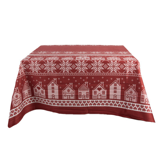 Clayre & Eef | Tafelkleed Rood Wit 140x220 cm | KT003.002