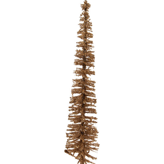 Clayre & Eef | Decoratie Kerstboom Bruin Goudkleurig ø 5x25 cm | 66315BR