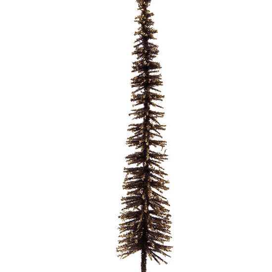 Clayre & Eef | Decoratie Kerstboom Bruin Goudkleurig ø 5x25 cm | 66315CH