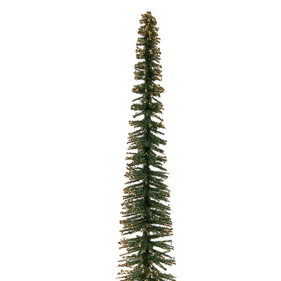 Clayre & Eef | Decoratie Kerstboom Groen Goudkleurig ø 5x25 cm | 66315GR