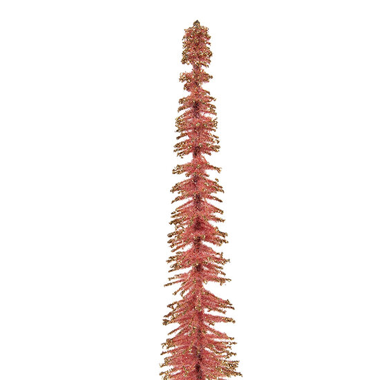 Clayre & Eef | Decoratie Kerstboom Roze Goudkleurig ø 5x25 cm | 66315P