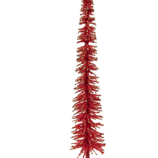 Clayre & Eef | Decoratie Kerstboom Rood Goudkleurig ø 5x25 cm | 66315R