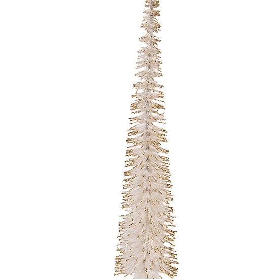 Clayre & Eef | Decoratie Kerstboom Beige Goudkleurig ø 8x40 cm | 66317BE
