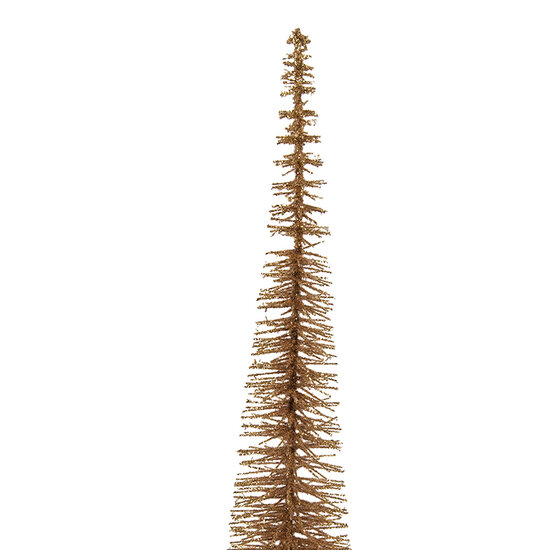 Clayre & Eef | Decoratie Kerstboom Bruin Goudkleurig ø 8x40 cm | 66317BR