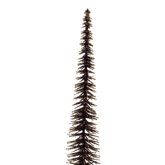 Clayre & Eef | Decoratie Kerstboom Bruin Goudkleurig ø 8x40 cm | 66317CH