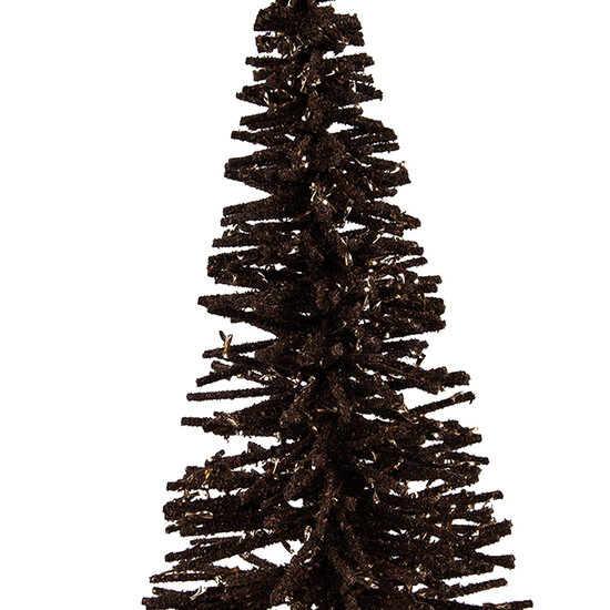 Clayre & Eef | Decoratie Kerstboom Bruin Goudkleurig ø 14x25 cm | 66318CH